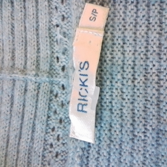 🎊3 FOR $10 RICKIS WOMENS BLUE SMALL CARDIGAN SWEATER - Picture 2 of 4